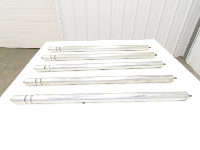 2-Groove Skew Conveyor Roller 1.9" Dia 37.25"BF Galvanized 7/16" Hex Lot of 5