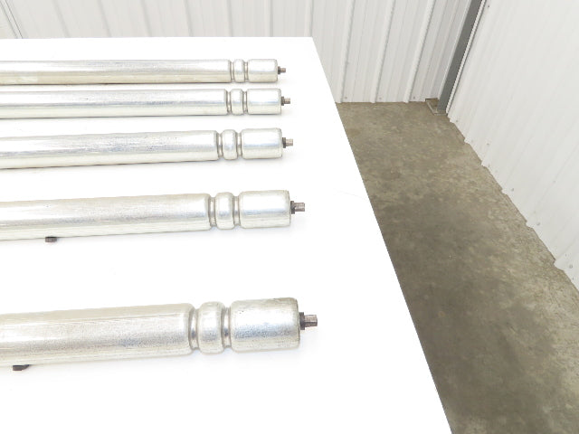 2-Groove Skew Conveyor Roller 1.9" Dia 37.25"BF Galvanized 7/16" Hex Lot of 5