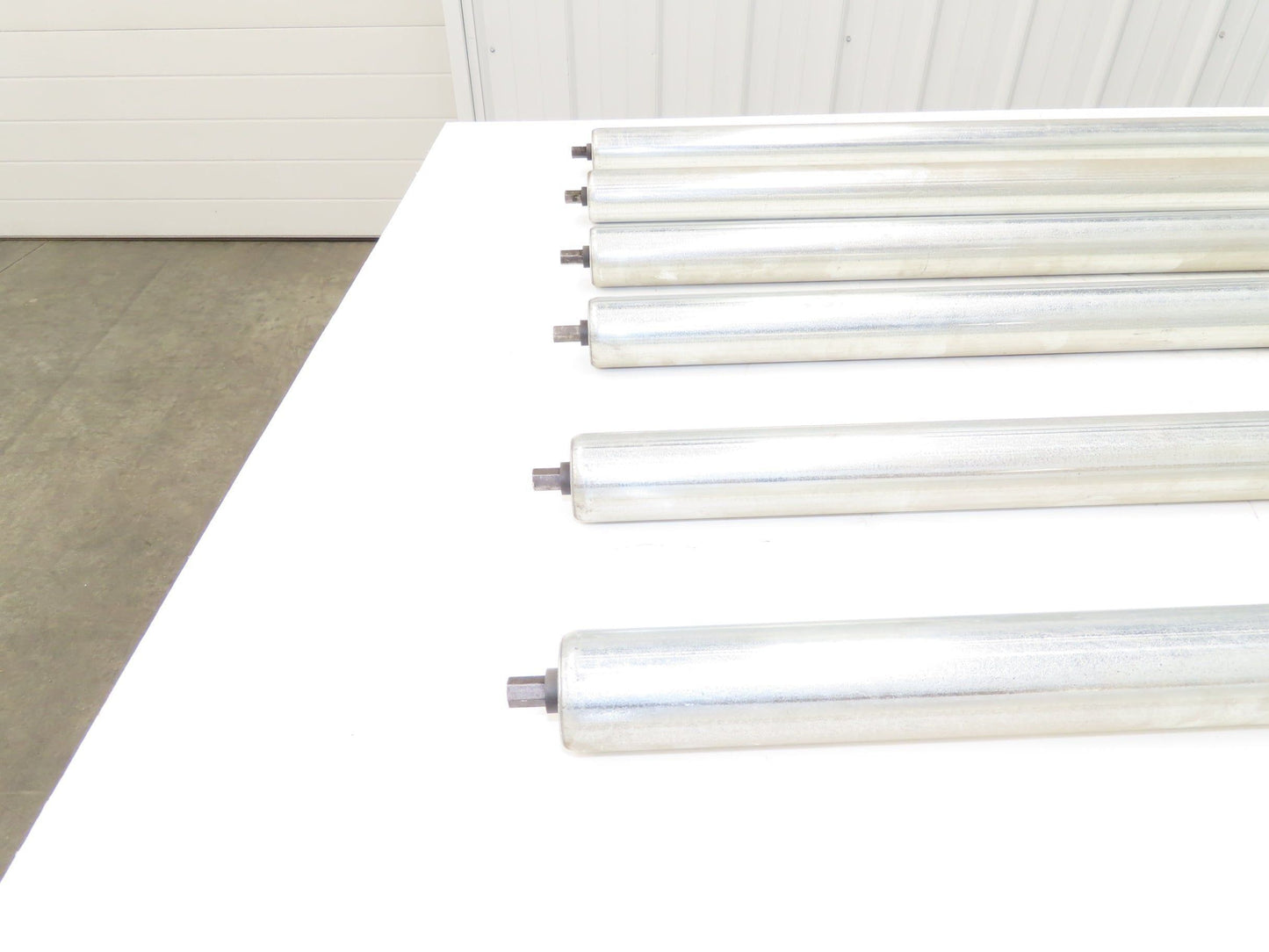2-Groove Skew Conveyor Roller 1.9" Dia 37.25"BF Galvanized 7/16" Hex Lot of 6