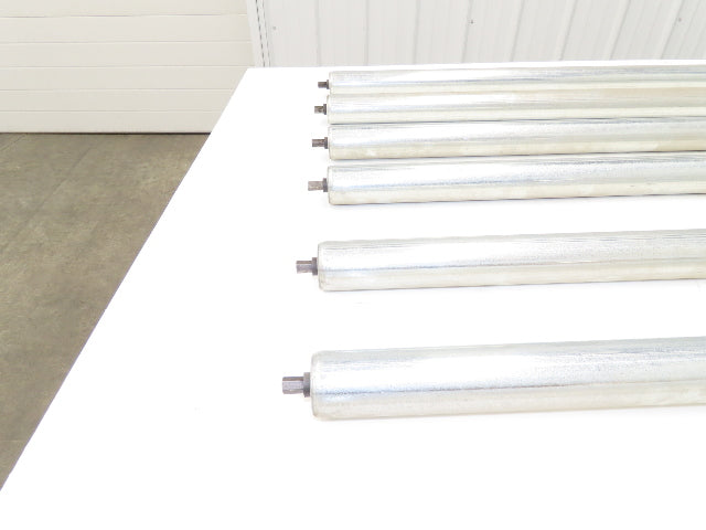2-Groove Skew Conveyor Roller 1.9" Dia 37.25"BF Galvanized 7/16" Hex Lot of 6