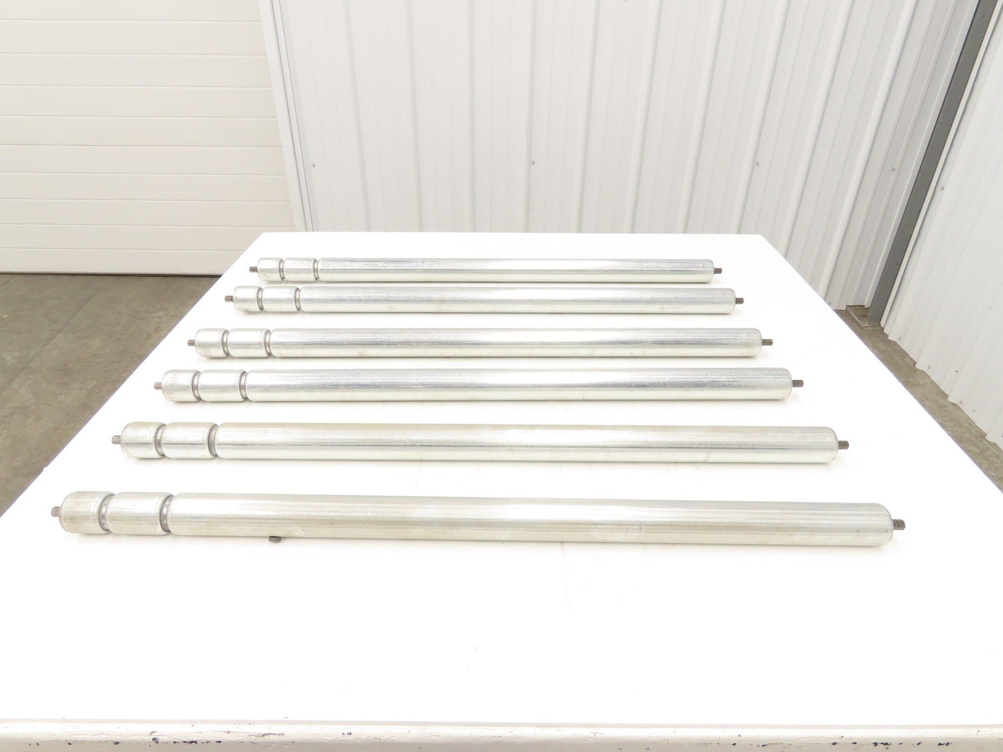 2-Groove Skew Conveyor Roller 1.9" Dia 37.25"BF Galvanized 7/16" Hex Lot of 6