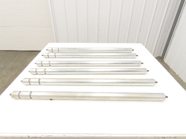 2-Groove Skew Conveyor Roller 1.9" Dia 37.25"BF Galvanized 7/16" Hex Lot of 6