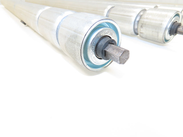 2-Groove Skew Conveyor Roller 1.9" Dia 37.25"BF Galvanized 7/16" Hex Lot of 6