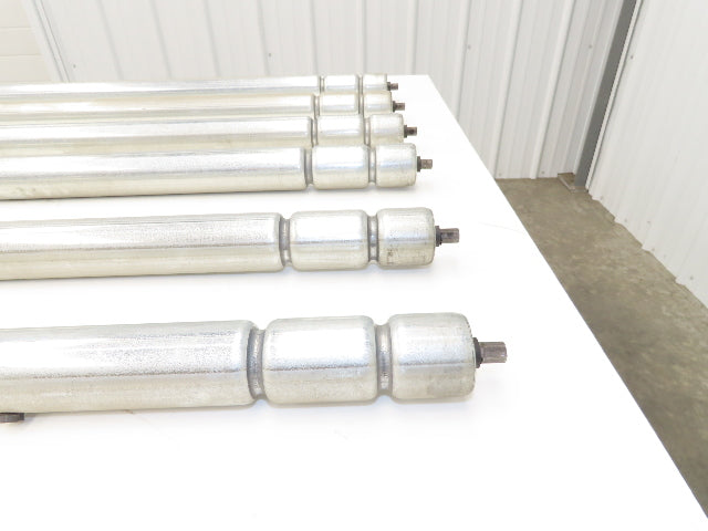 2-Groove Skew Conveyor Roller 1.9" Dia 37.25"BF Galvanized 7/16" Hex Lot of 6