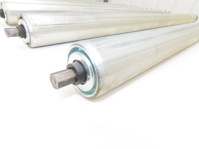 2-Groove Skew Conveyor Roller 1.9" Dia 37.25"BF Galvanized 7/16" Hex Lot of 6