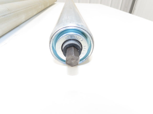 2-Groove Skew Conveyor Roller 1.9" Dia 37.25"BF Galvanized 7/16" Hex Lot of 6