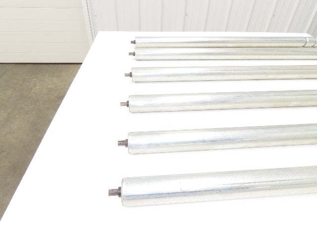 2-Groove Skew Conveyor Roller 1.9" Dia 37.25"BF Galvanized 7/16" Hex Lot of 6