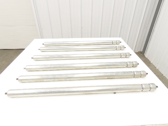 2-Groove Skew Conveyor Roller 1.9" Dia 37.25"BF Galvanized 7/16" Hex Lot of 6