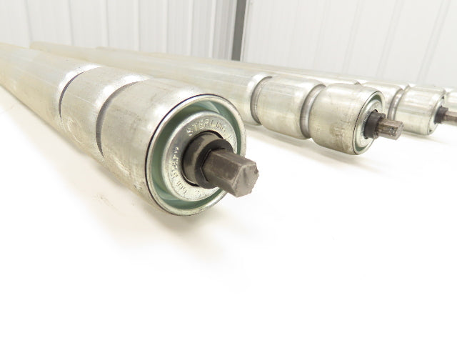 2-Groove Skew Conveyor Roller 1.9" Dia 37.25"BF Galvanized 7/16" Hex Lot of 6