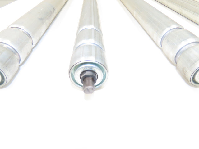 2-Groove Skew Conveyor Roller 1.9" Dia 37.25"BF Galvanized 7/16" Hex Lot of 6