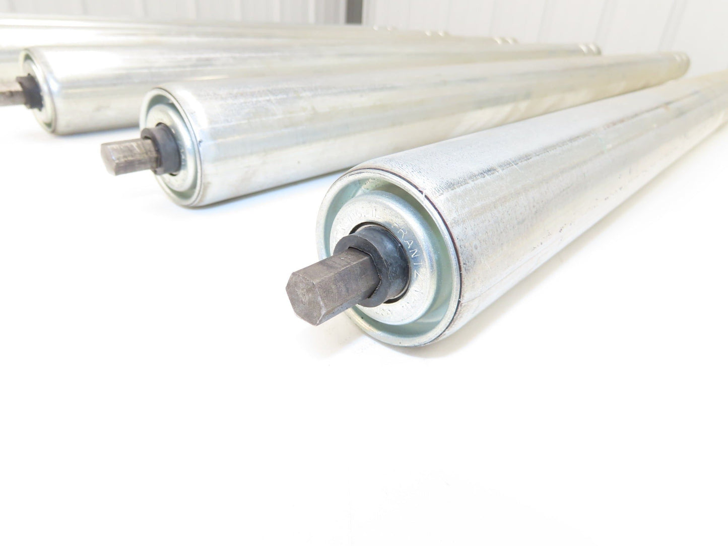 2-Groove Skew Conveyor Roller 1.9" Dia 37.25"BF Galvanized 7/16" Hex Lot of 6