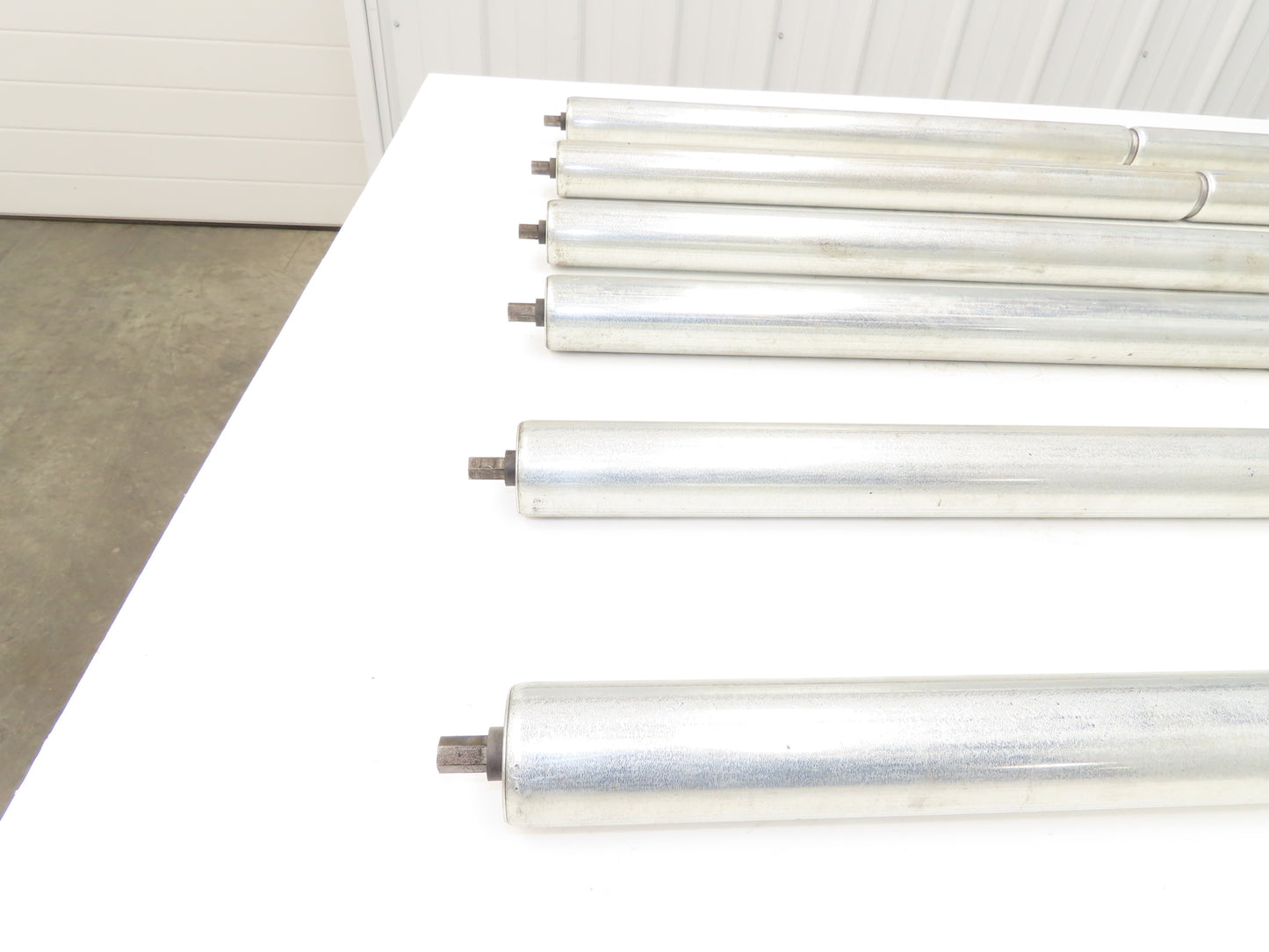 2-Groove Skew Conveyor Roller 1.9" Dia 37.25"BF Galvanized 7/16" Hex Lot of 6