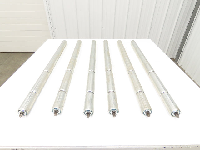 2-Groove Skew Conveyor Roller 1.9" Dia 37.25"BF Galvanized 7/16" Hex Lot of 6