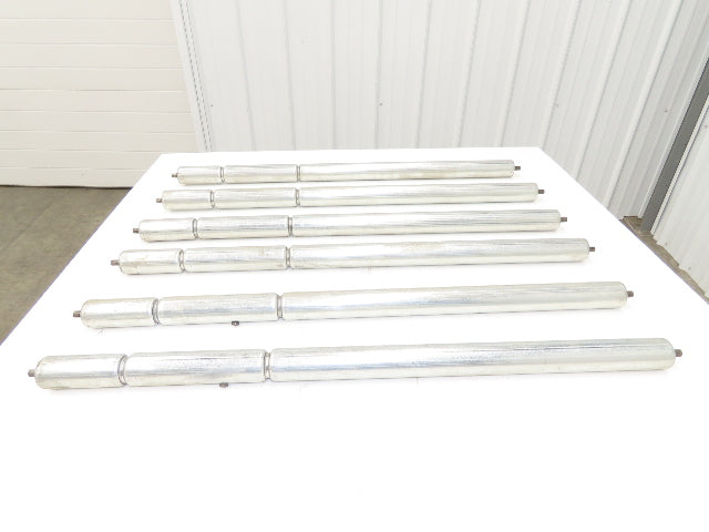 2-Groove Skew Conveyor Roller 1.9" Dia 37.25"BF Galvanized 7/16" Hex Lot of 6
