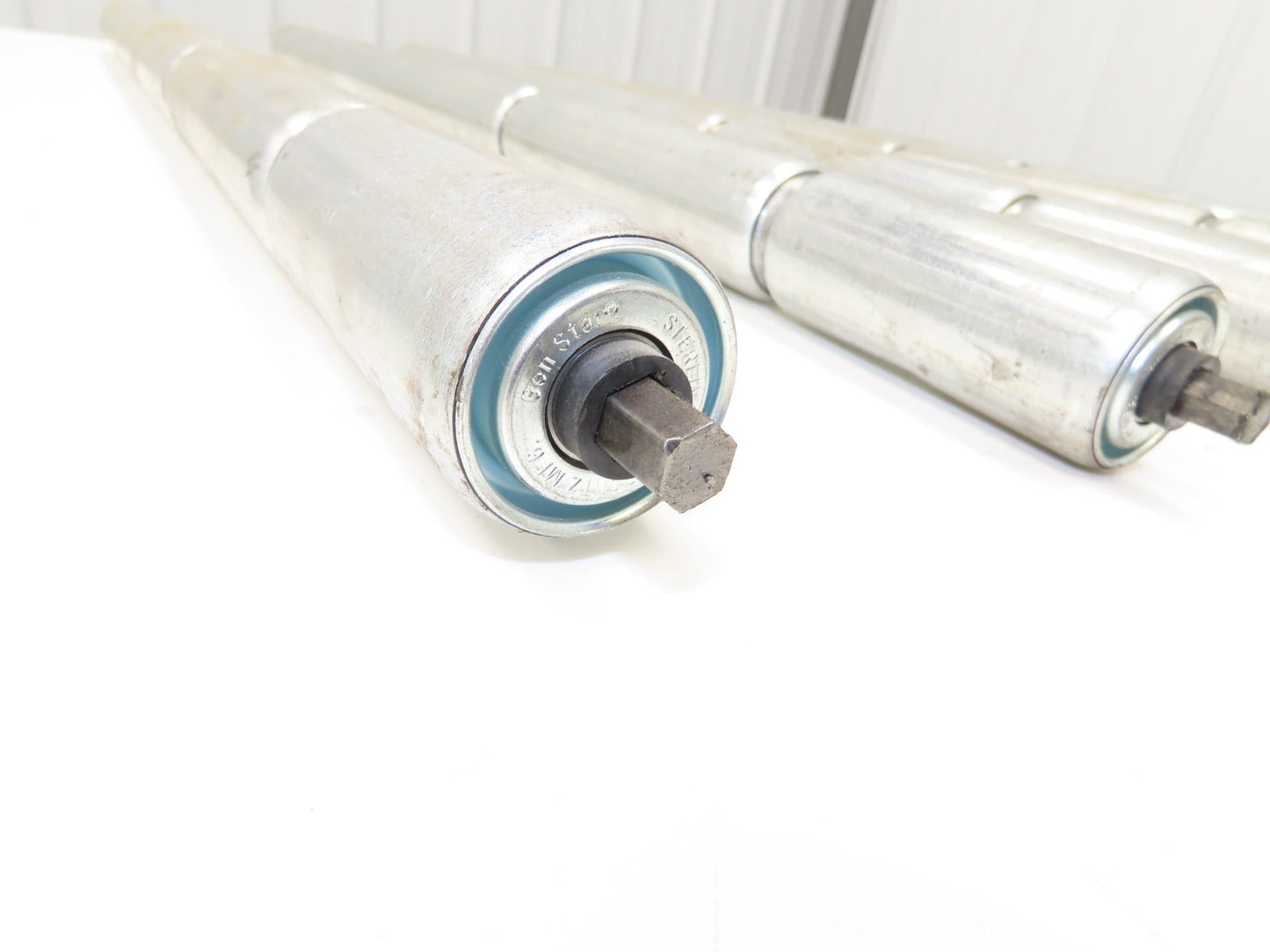 2-Groove Skew Conveyor Roller 1.9" Dia 37.25"BF Galvanized 7/16" Hex Lot of 6