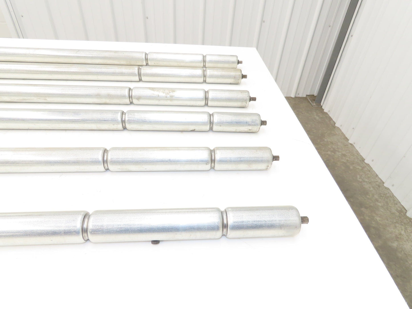 2-Groove Skew Conveyor Roller 1.9" Dia 37.25"BF Galvanized 7/16" Hex Lot of 6