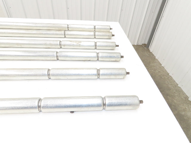 2-Groove Skew Conveyor Roller 1.9" Dia 37.25"BF Galvanized 7/16" Hex Lot of 6