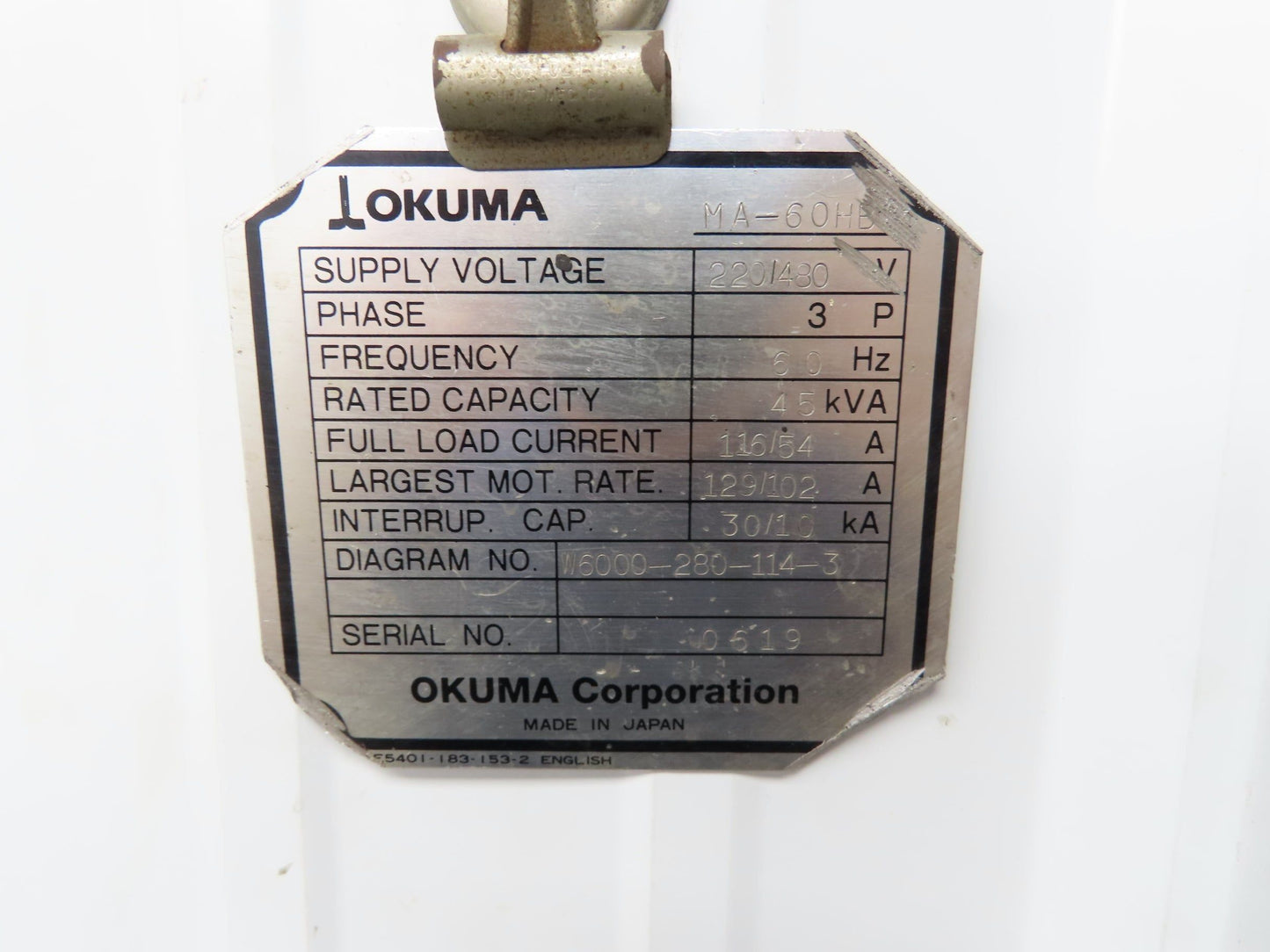 Okuma MA-60HB CNC Lathe Spindle Hydraulic Chuck Actuator Cylinder