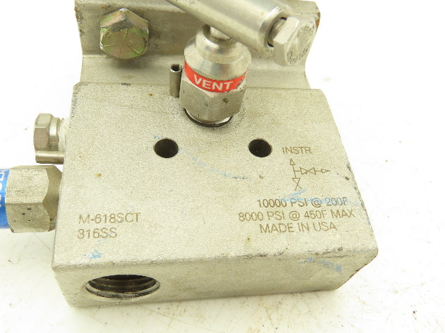 Rosemount M-618SCT316SS 1151GP6E22B1DF Pressure Transmitter 45VDC 100PSI & Valve