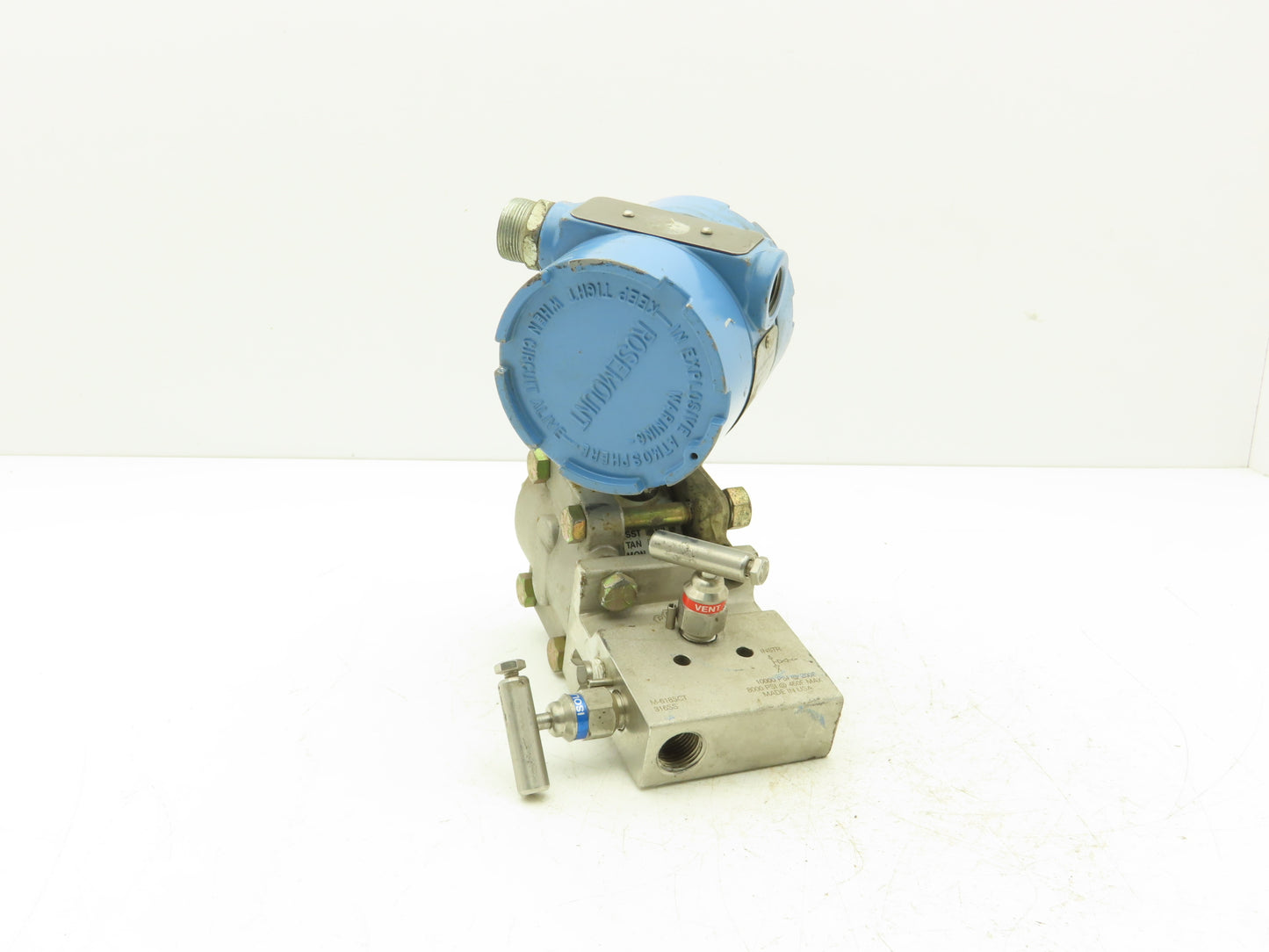 Rosemount M-618SCT316SS 1151GP6E22B1DF Pressure Transmitter 45VDC 100PSI & Valve