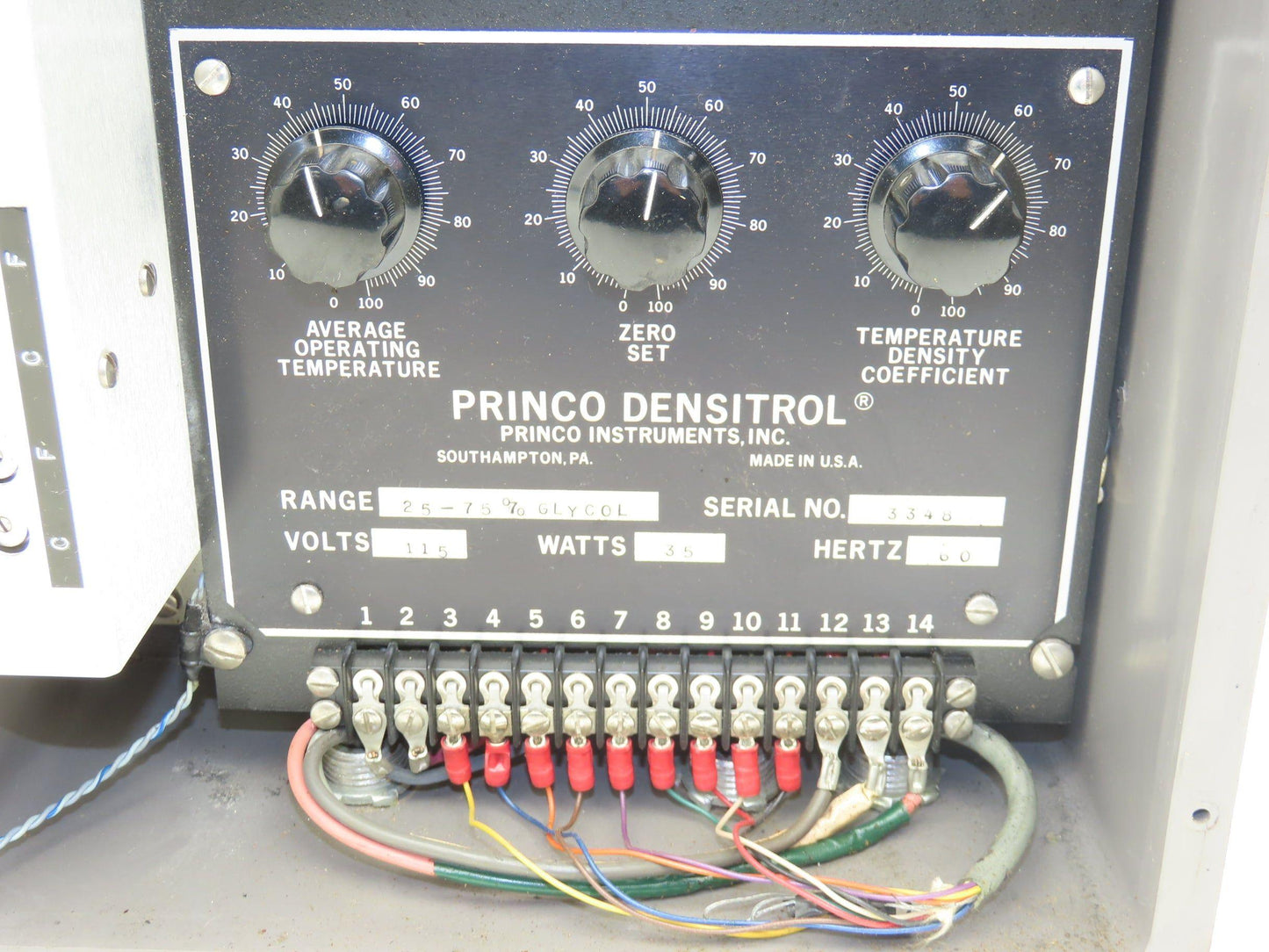 Princo Densitrol Signal Converter Glycol Monitor System 25-75% Range