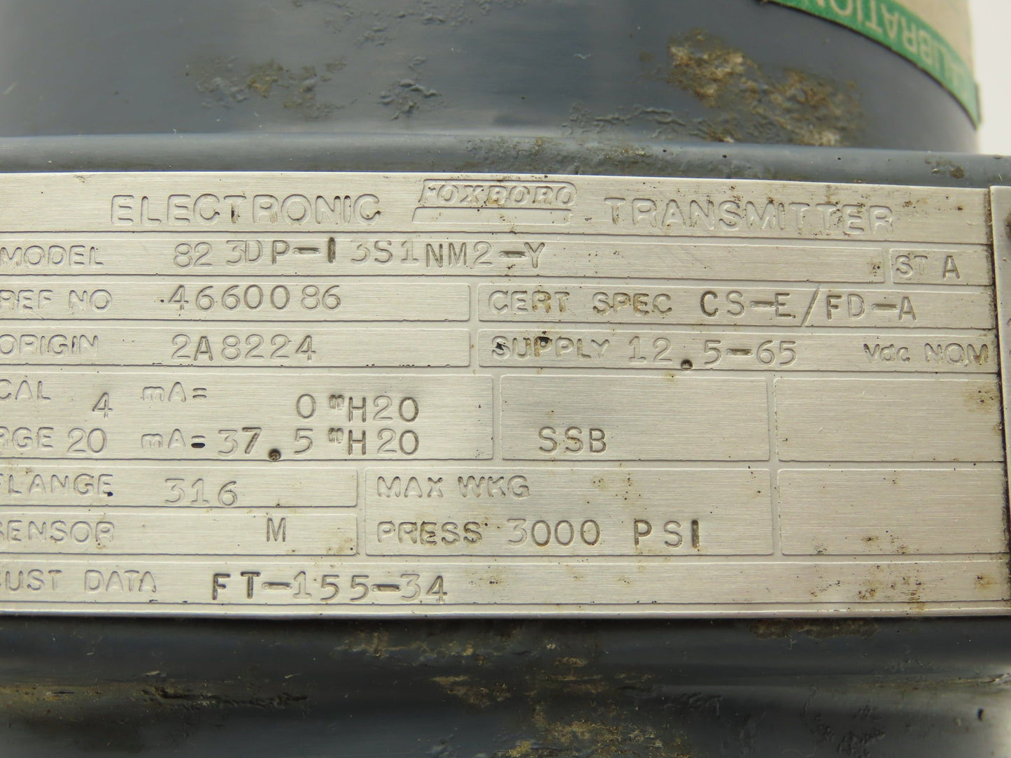 Foxboro 823DP-I3S1NM2-Y Electronic Pressure Transmitter 12.5-65VDC 3000PSI