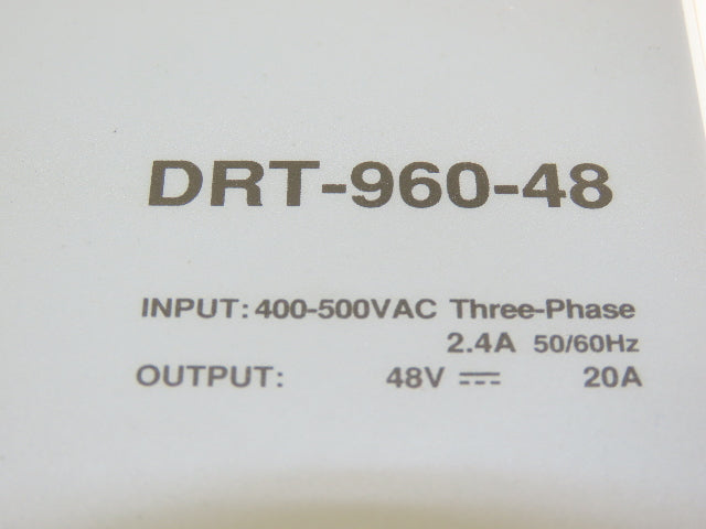 Mean Well DRT-960-48 Power Supply 48VDC 20A Output 480VAC 3Ph 2.4A Input 960W