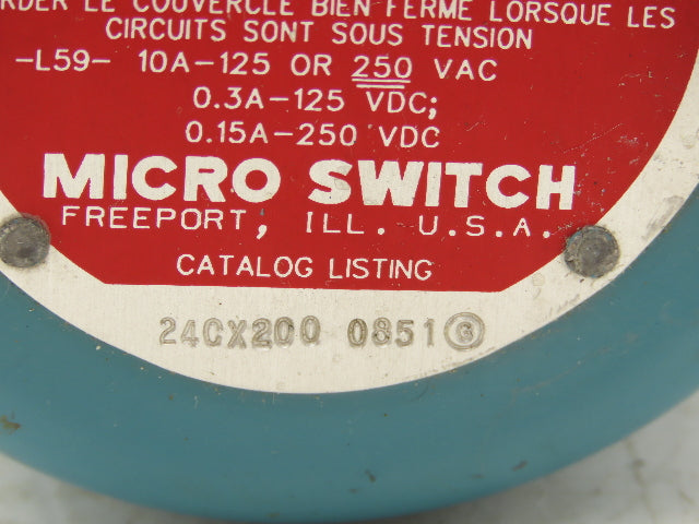 Micro Switch 24CX200 0851 Limit Snap Switch 250V Explosion Proof Haz Loc XP