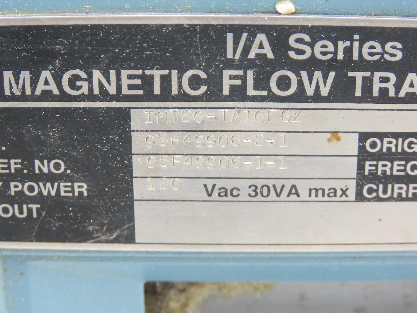 Foxboro IMT20-TA10FGZ Magnetic Flow Transmitter with 3" Flow Meter Tube Damage
