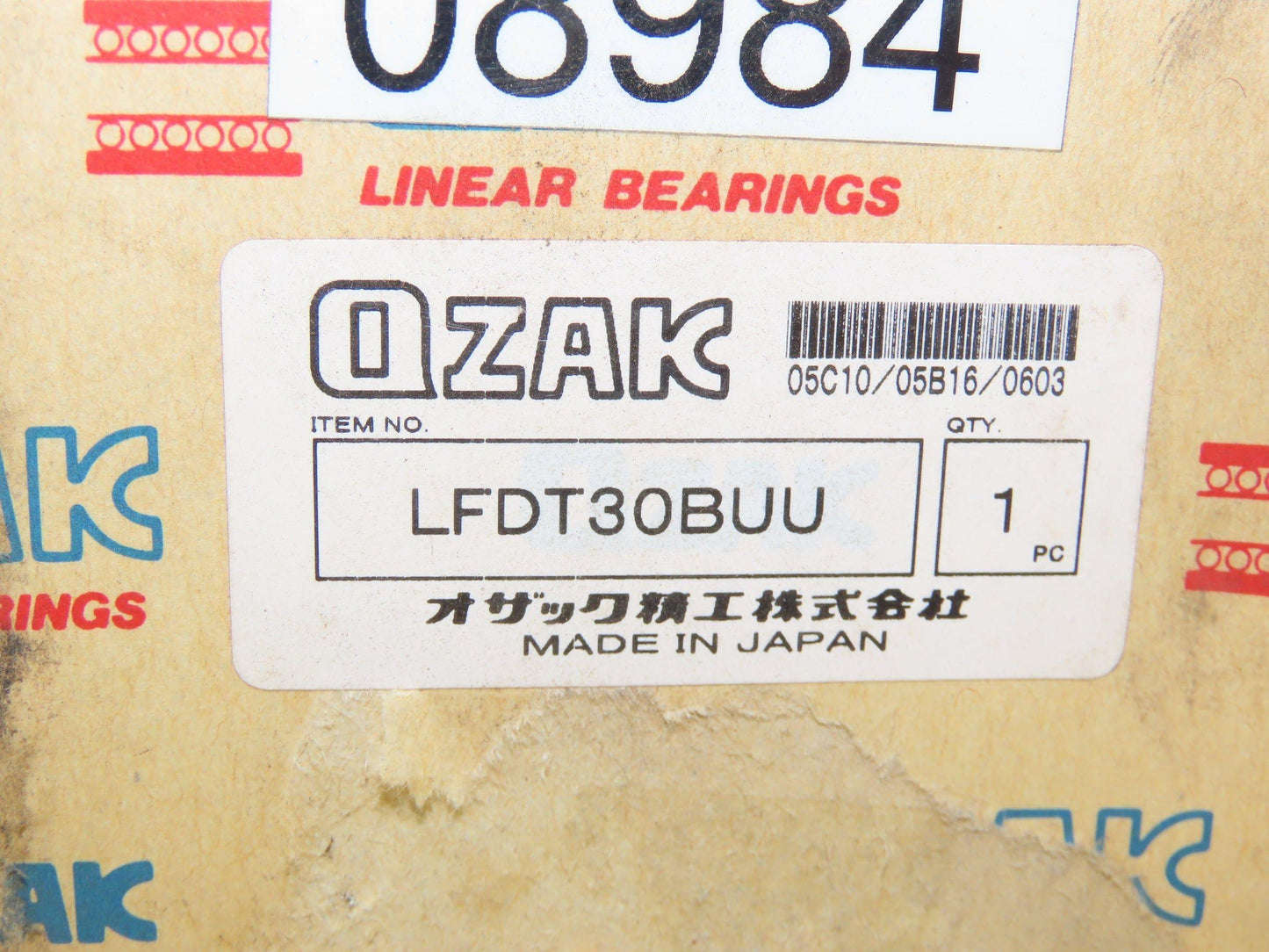 Ozak LFDT30BUU Linear Tube Rod Ball Bearing 30mm ID 4.8" L Double-T Flange