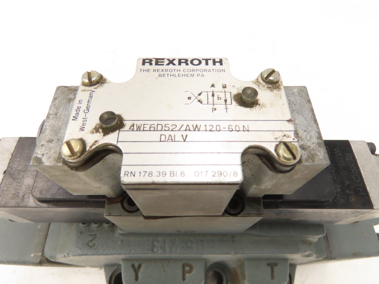 Rexroth 4WE6D52/AW12060NDALV Hydraulic Directional Solenoid Valve Assy 110V