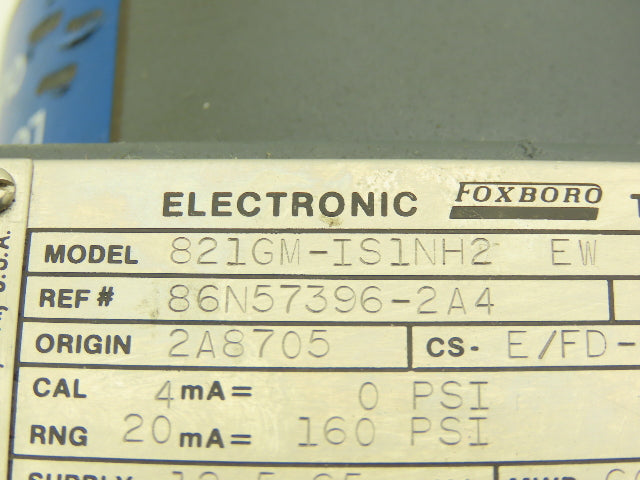 Foxboro 821GM-IS1NH2 EW Electronic Pressure Transmitter 12.5-65VDC 600PSI