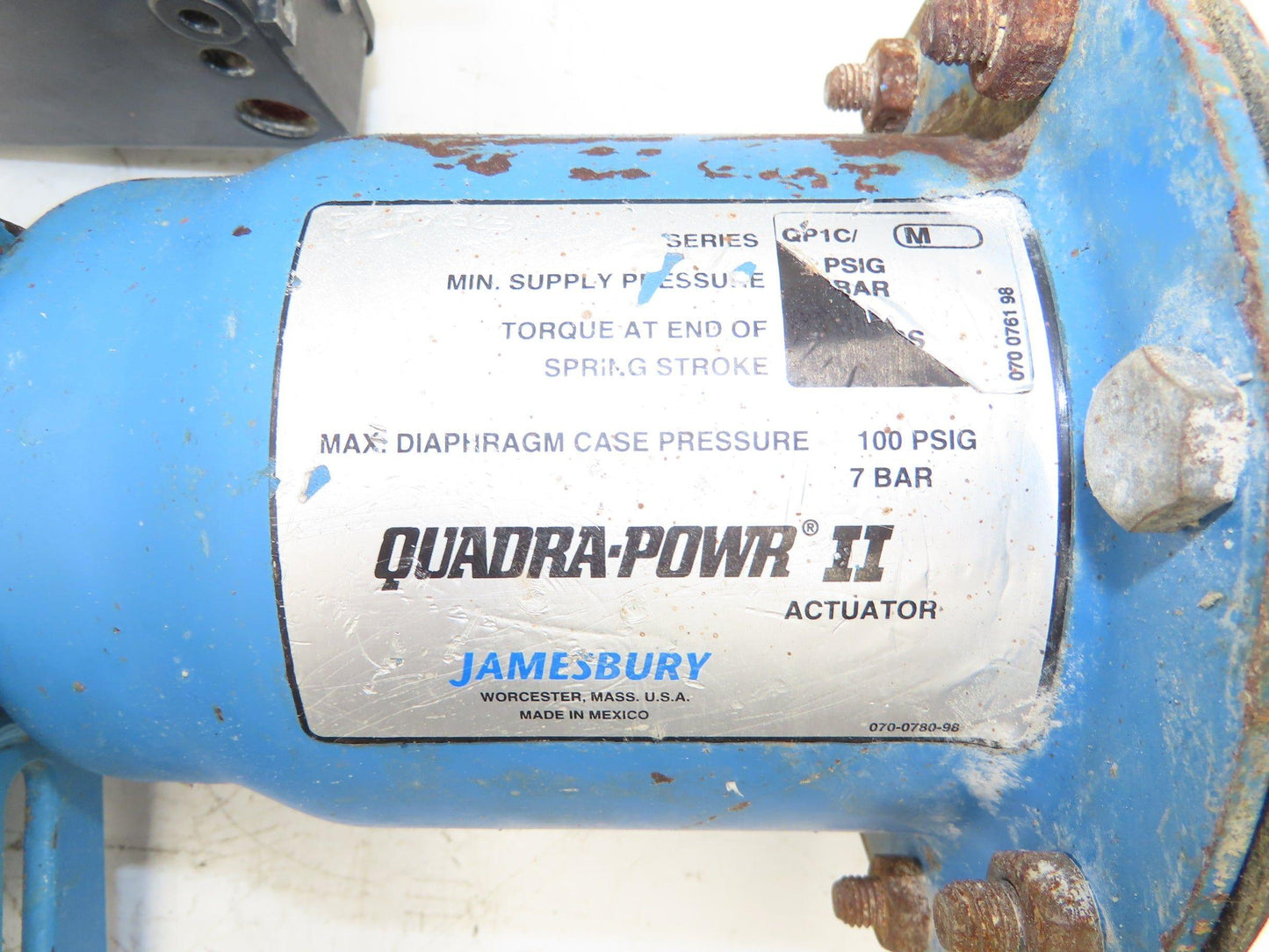 Jamesbury Quadra-Powr II QP1C/M 1.5" Flanged SS Ball Valve Actuator & Positioner