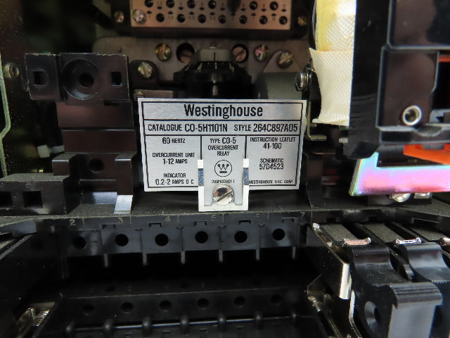 Westinghouse C0-5H1101N Overcurrent Time Delay Relay 1-12 Amp Type C0-5