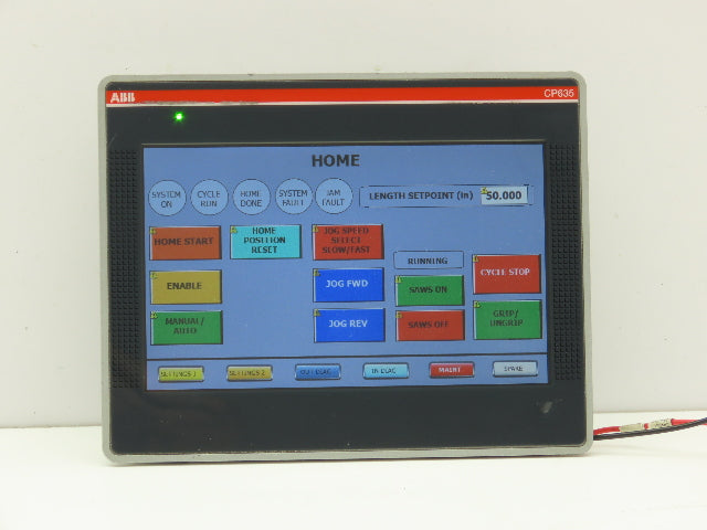 ABB CP635 Display Touch Screen HMI 24VDC 7" 800x480 USB 2.0 Ethernet Serial SD