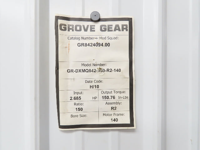 Grove Gear Ironman GR-DXMQ842-150-R2-140 Double Reduction Helical Gearbox 150:1