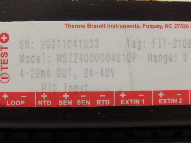 Thermo Brandt MST2000 MST24000004S10P Multivariable SmartFlow Transmitter