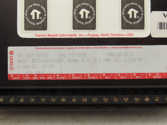 Thermo Brandt MST2000 MST24000004S10P Multivariable SmartFlow Transmitter