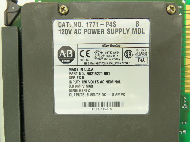 Allen Bradley 1771-P4S AC Power Supply 5VDC 8A Out 120VAC 0.9A In Lot of 2