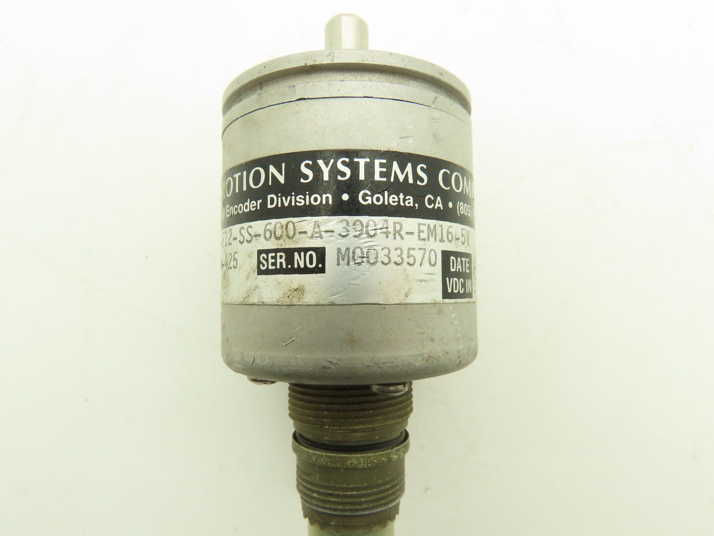 BEI H20EB-37-F12-SS-600-A-3904R-EM16-5V Rotary Encoder 3/8" Shaft 7-Pin 600 Inc