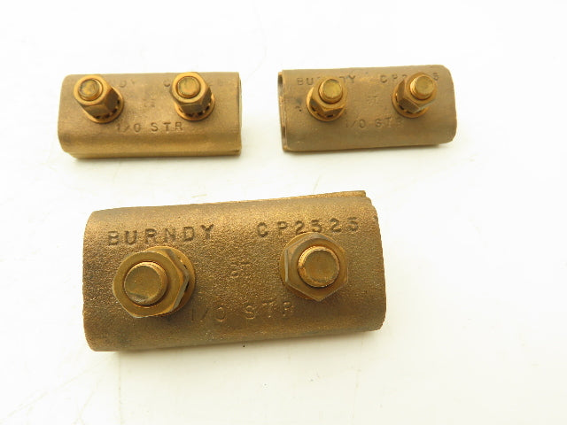 Burndy CP2525 Clamp 1/0 Stranded Copper Cable Lot of 3