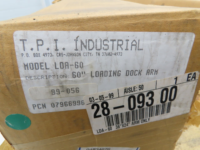 TPI Industrial LDA-60 Heavy Duty Loading Dock Light/Fan Mounting Arm Assy 60"