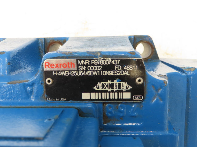 Rexroth 4WE6J61/EW110N9DAL Directional Solenoid Valve H-4WEH25U64/6EW110N9ES2DAL