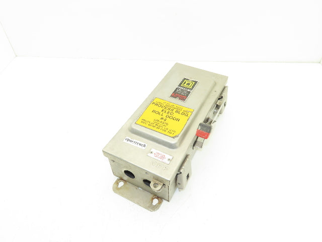 Square D HU361DS Safety Disconnect Switch 30 Amp 600V 3 Pole Non-Fused SS F06