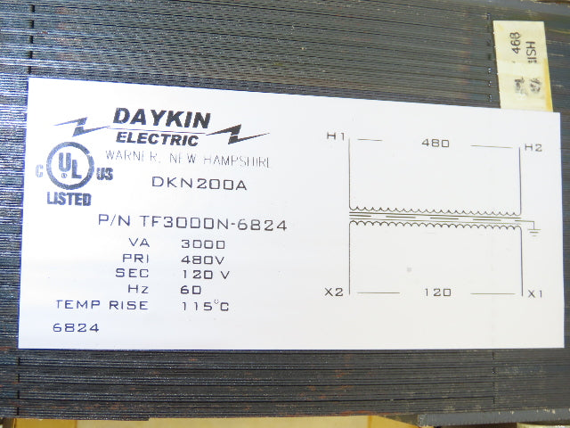 Daykin GOMDGTA-15 Stepdown Power Transformer Disc 3000VA HV 480 LV 120 1PH 25A