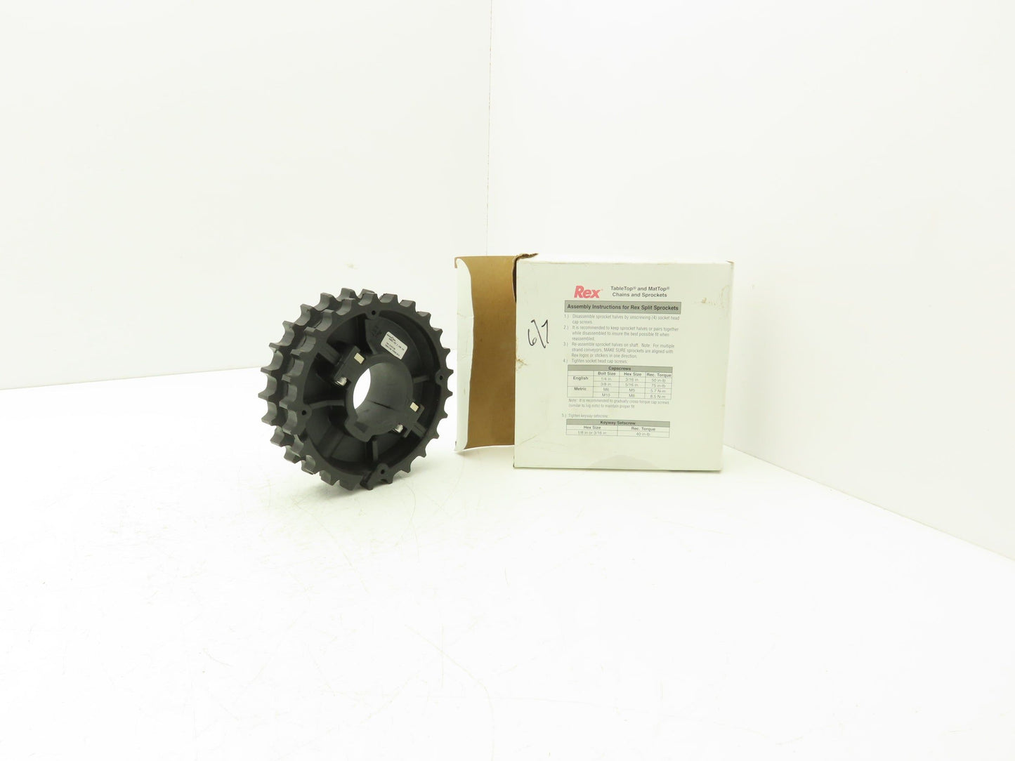 Rexnord NS820-25T-2-1KW-1SS Double Sprocket for TableTop Conveyor Chain 2" Bore