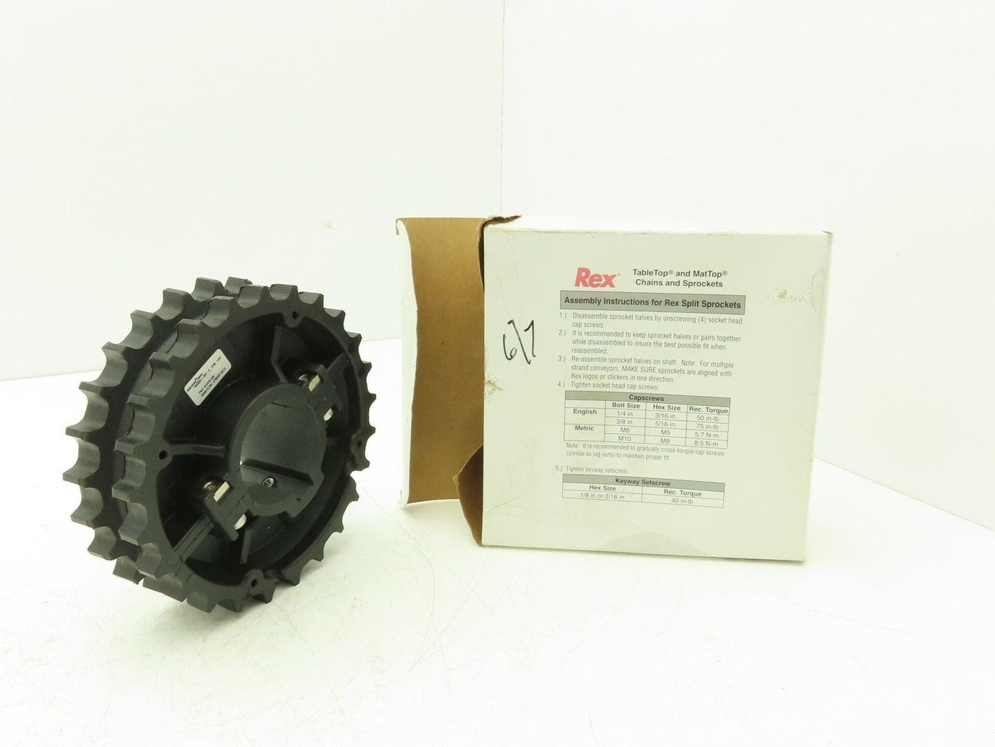 Rexnord NS820-25T-2-1KW-1SS Double Sprocket for TableTop Conveyor Chain 2" Bore