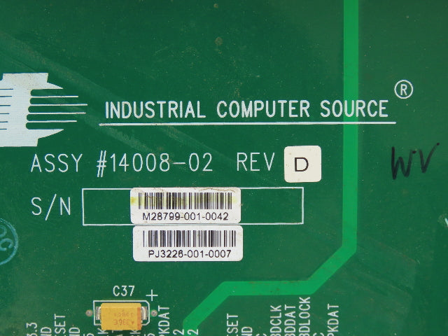Industrial Computer Source 14008-02 Backplane Rev D 2 PCI 5 ISA Slots