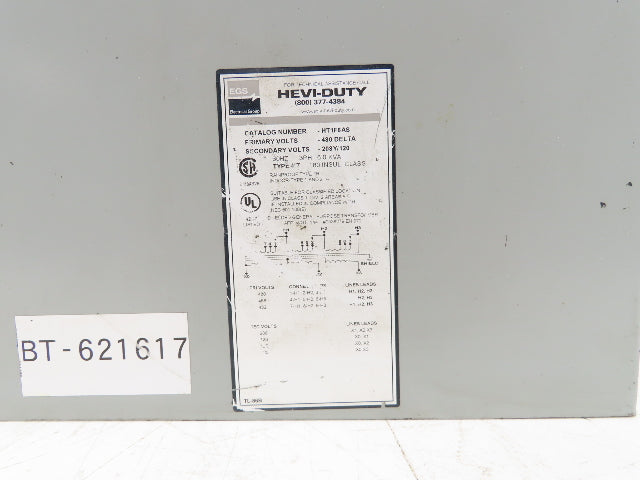 Sola Hevi-Duty HT1F6AS Step-Down Transformer 6Kva 480V Delta 3PH - 208Y/120V