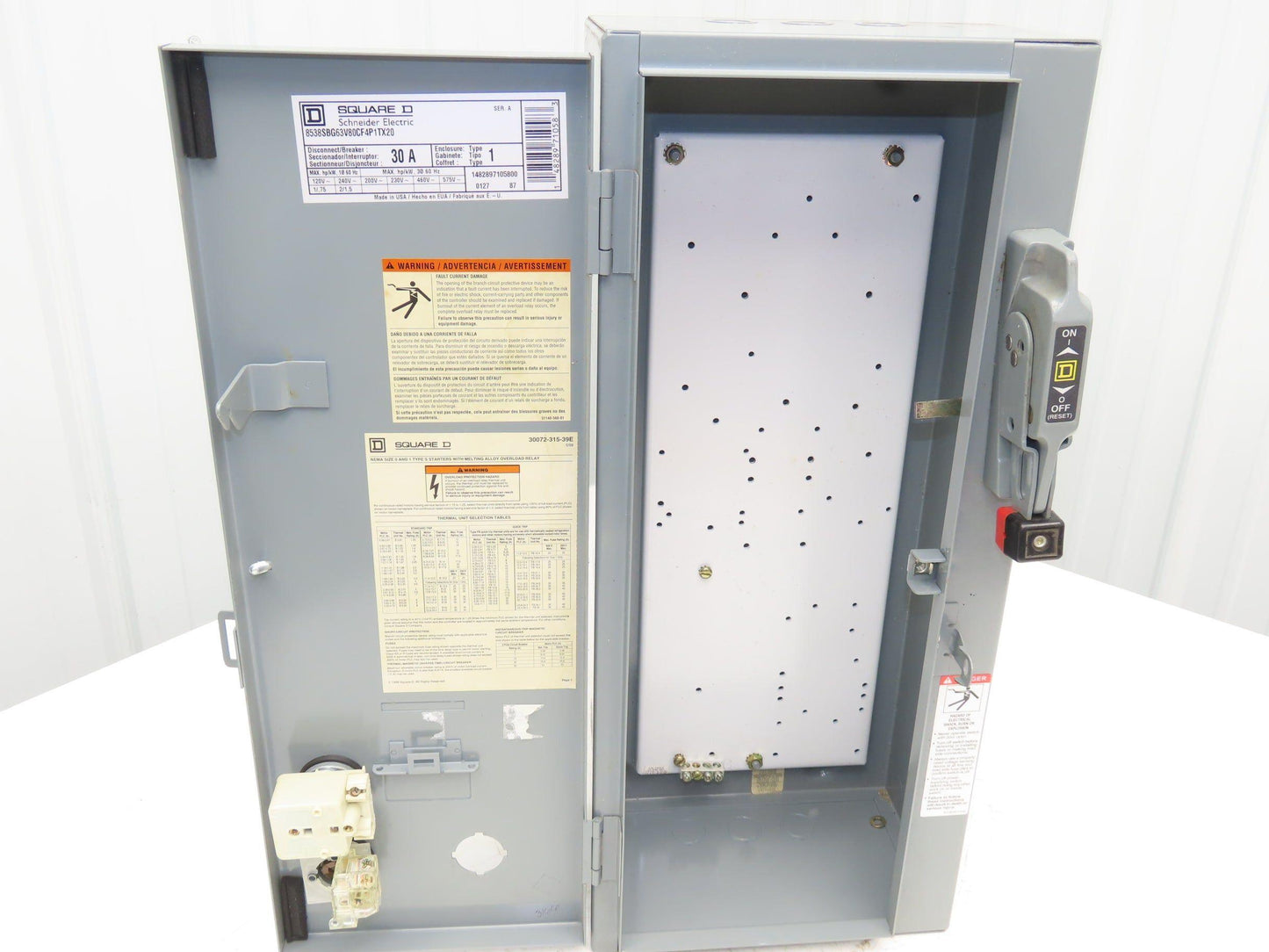 Square D Combination Motor Starter Enclosure Only
